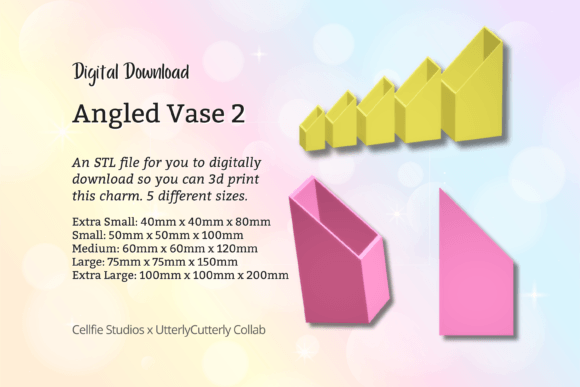 Angled Vase 2 STL File: Modern Vintage 3D Print Planter