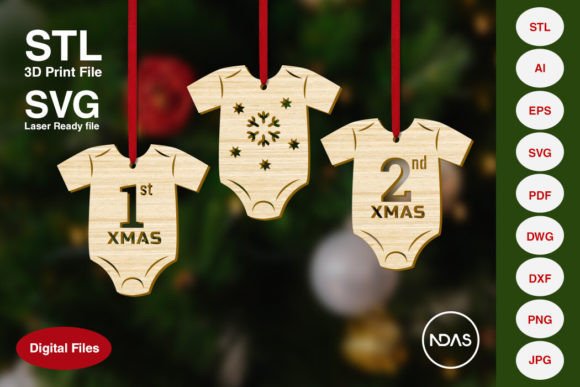 Baby Romper Christmas Ornament Bundle: Festive Keepsakes