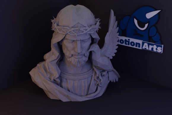 Christ with Dove: A Modern Symbol of Peace in 3D Art