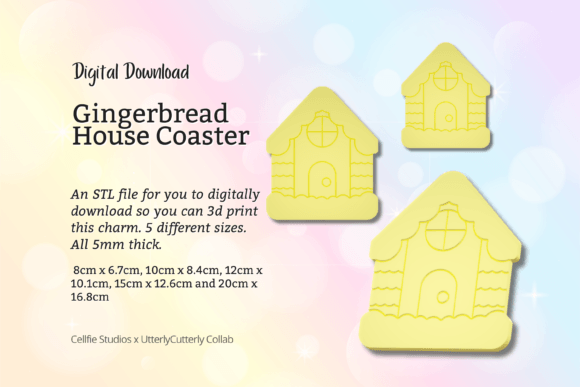 Christmas Gingerbread House Coaster STL: Festive Digital Design