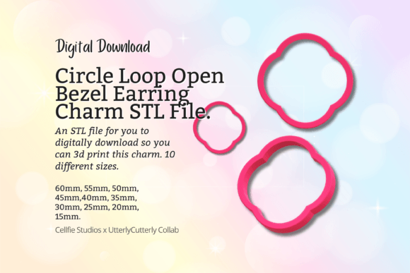 Circle Loop Open Back Bezel 1 Earring Ch