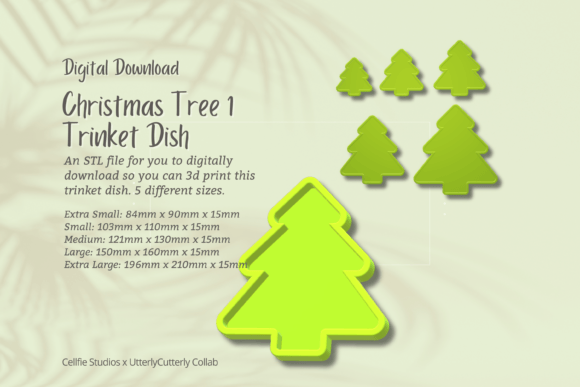 Elegant Christmas Tree Trinket Dish STL for 3D Printing