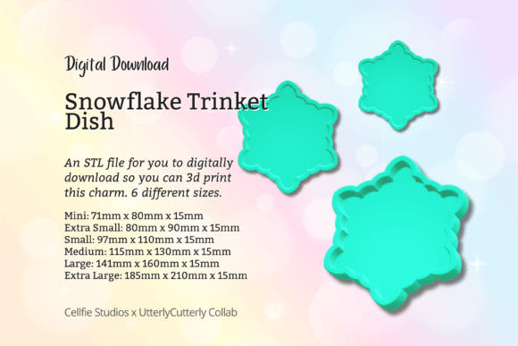 Elegant Snowflake Trinket Dish STL Files for Festive Decor