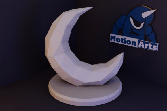 Geometric Moon, Lua Geométrica: A Modern 3D Model for Printing