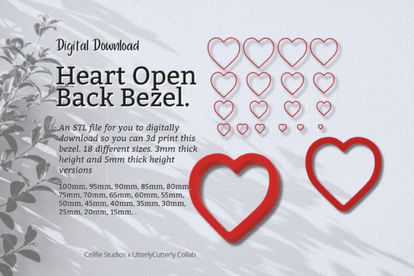 Heart 1 Open Back Bezel STL: Your 3D Printable Charm