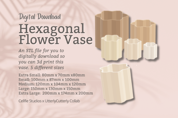 Hexagonal Flower Vase Planter Pot 1 STL: Modern 3D Print File
