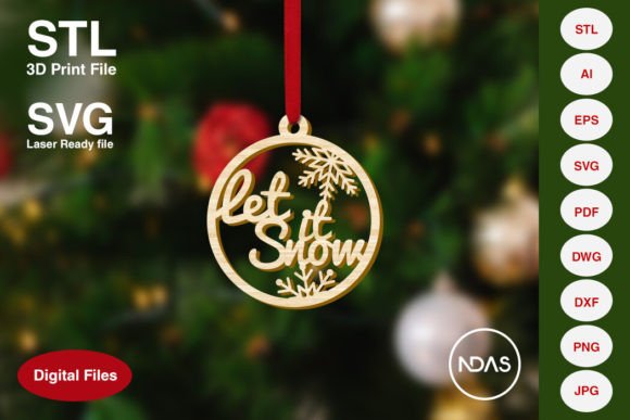 Let It Snow Christmas Tree Decoration