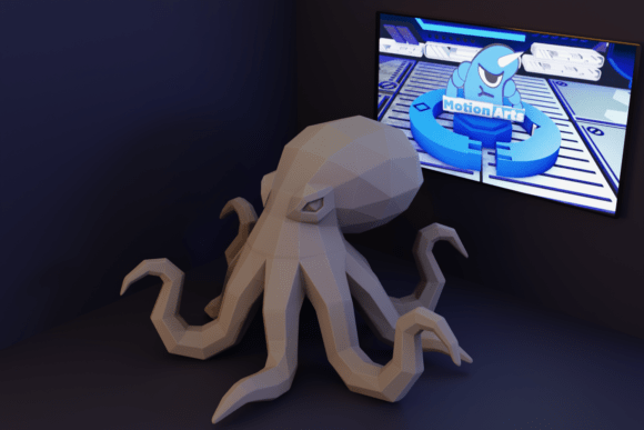Low Poly Cartoon Octopus: A Charming 3D Model for Creative Projects