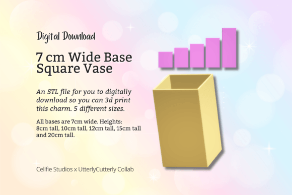 Modern 3D Printable Square Vase STL File
