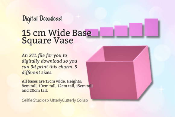 Modern 3D Printable Square Vase STL Files