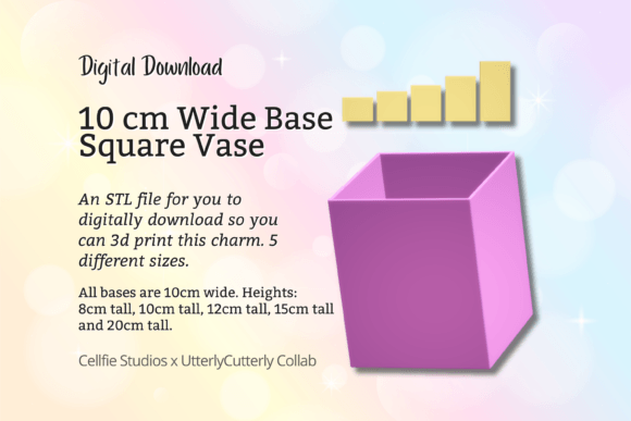 Modern Minimalism: The 10cm Wide Base, Square Vase STL File