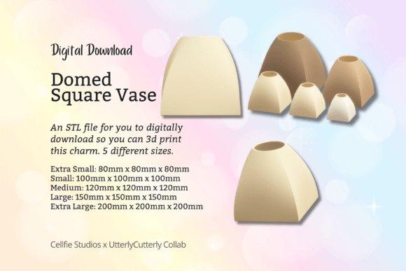 Modern Square Vases: Versatile 3D Printable STL Files