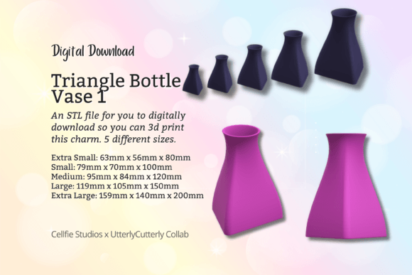 Modern Twist: The Triangle Bottle 1 Vase STL File for 3D Printing