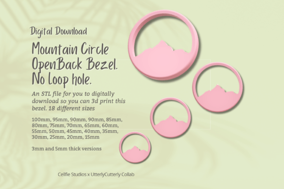 Mountain Circle Open Back Bezel STL File