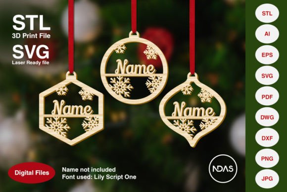 Personalized Name Christmas Decor Bundle for Unique Holiday Crafts