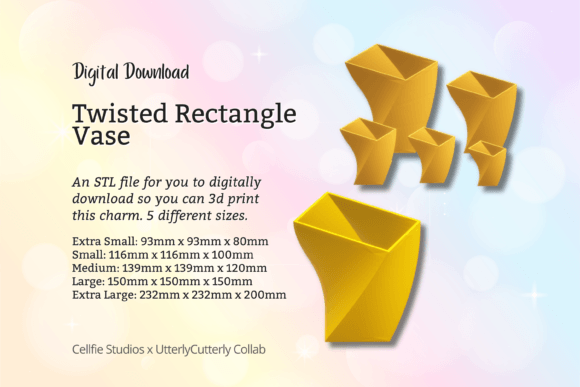 Rectangle Twist 1 Vase STL File: Modern 3D Printable Decor