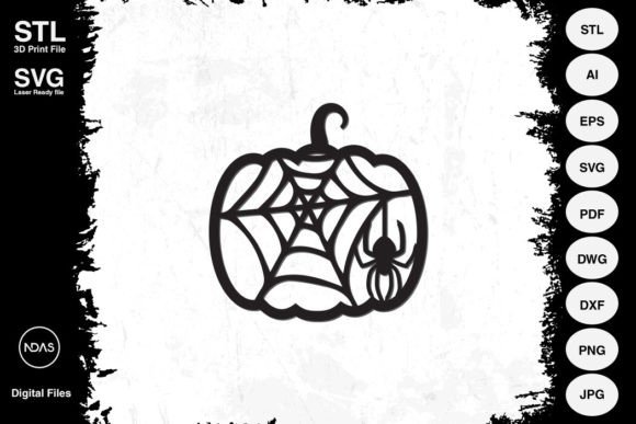 Spooky Elegance: Spider on Pumpkin Halloween Decoration