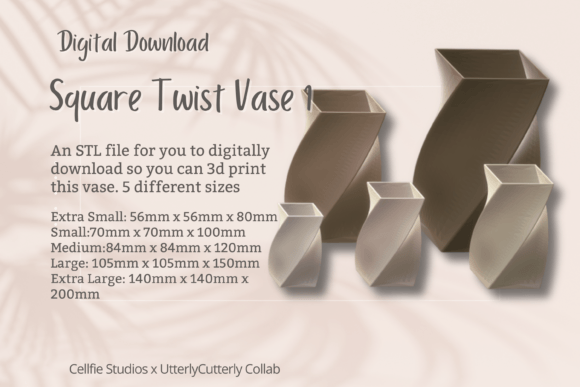 Square Twist 1 STL File: Modern Geometric Vase Collection