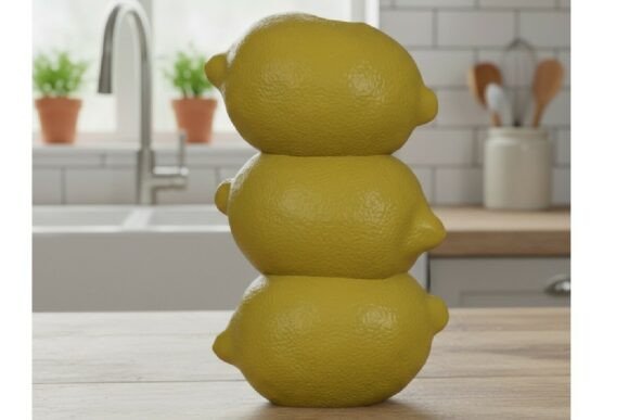 Stacked Lemon Vase STL: Vibrant 3D Printable Decor