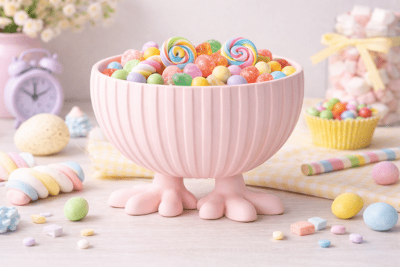 Standing Easter Egg Bowl with Feet STL: A Delightful Spring Design Asset