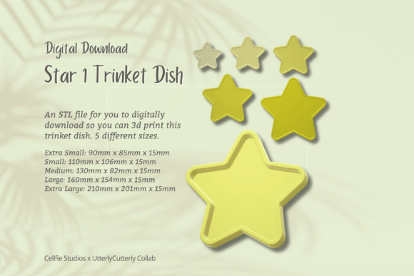 Star Trinket Dish STL File: Minimalist 3D Print Design