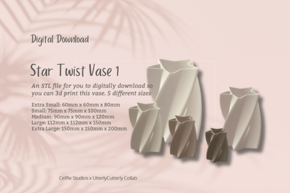 Star Twist 1 Vase STL File: Modern 3D Printable Planter