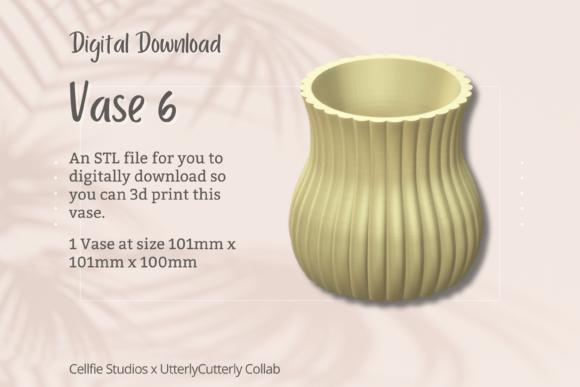 Vase 6 STL File: A Sleek Digital Download for 3D Printing